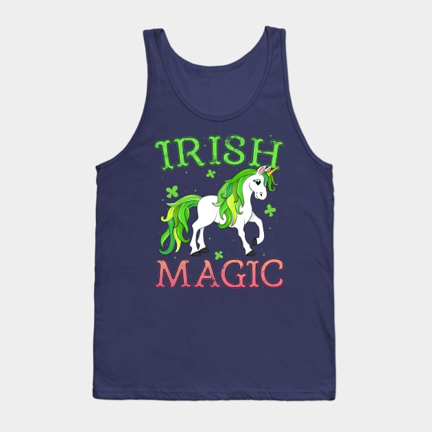 Irish Magic Leprechaun Unicorn T-Shirt St Patricks Day Kids Tank Top by 14thFloorApparel